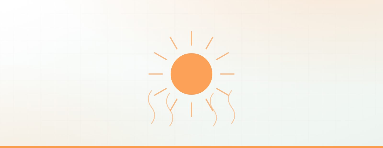 Illustration of a sun with radiating heat lines, representing sauna use and heat exposure