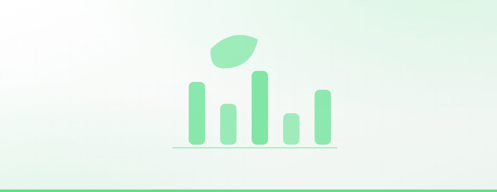 Illustration of a nutrient bar chart and a leaf, representing nutrition and dietary supplements