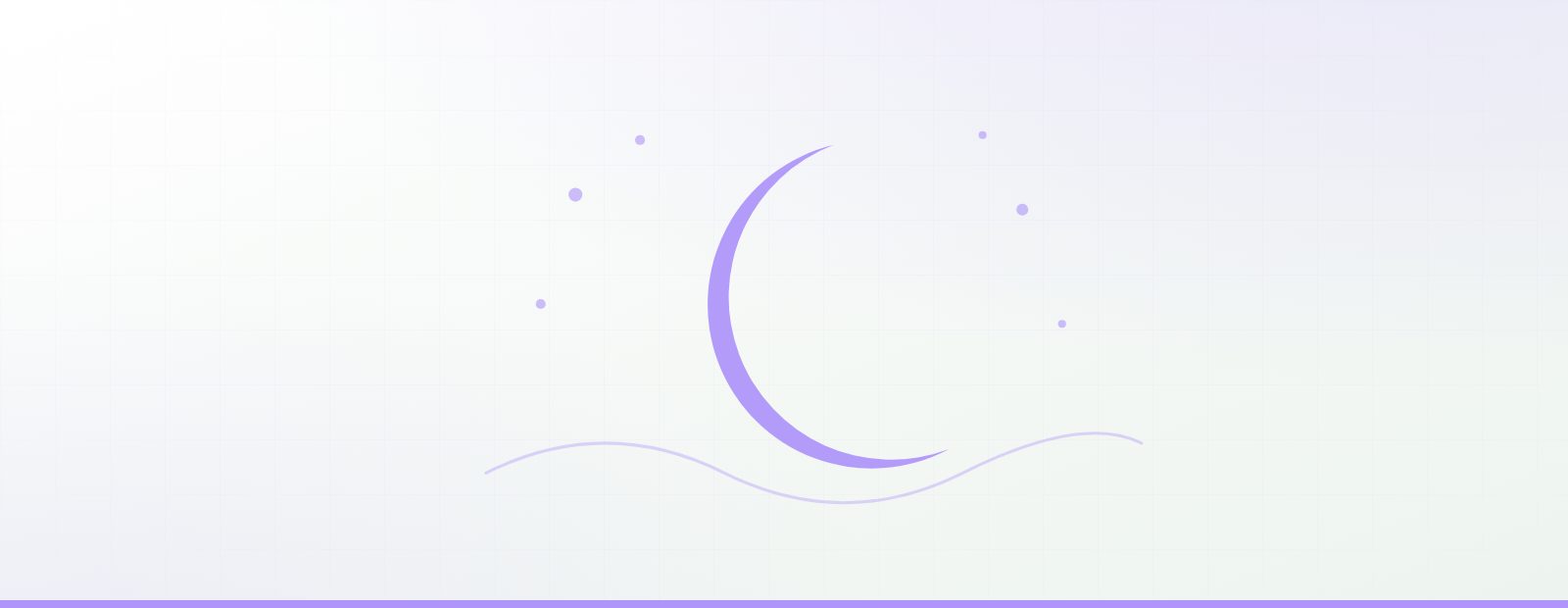 Illustration of a crescent moon, stars and a daily rhythm curve, representing sleep and circadian biology